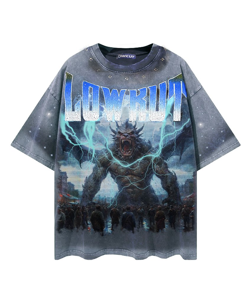 French Monster Crystal Tee Dark Blue