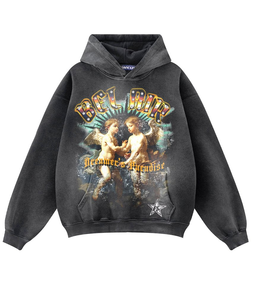 Belair Jumbo Crystal Hoodie Black Wash