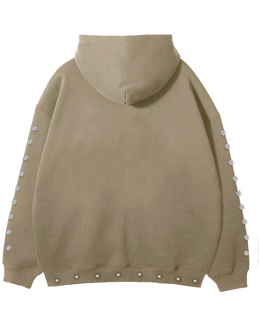 Saint Pearl Zipup Hoodie Tan