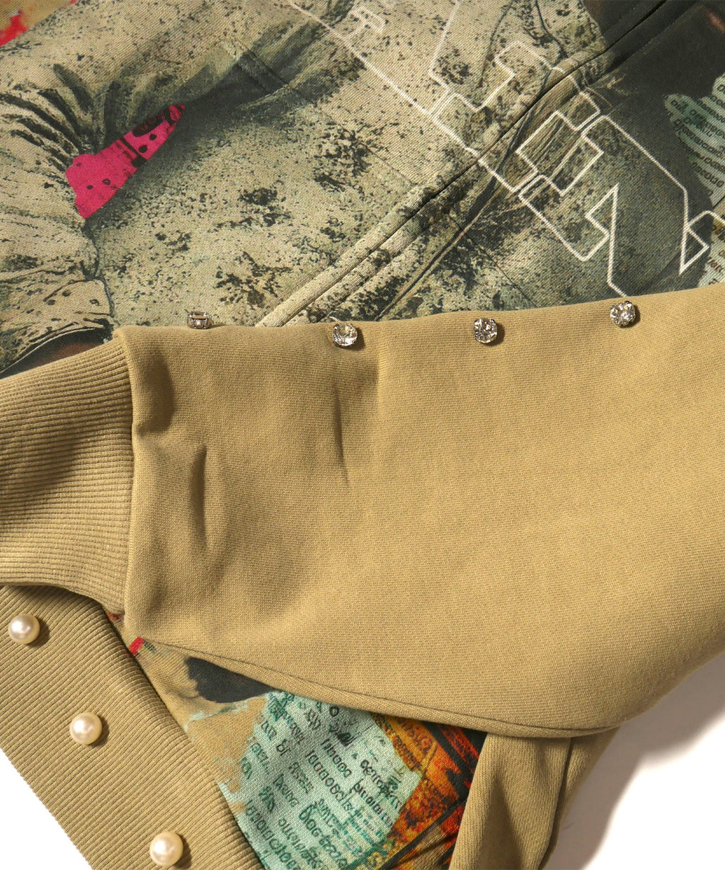 Saint Pearl Zipup Hoodie Tan