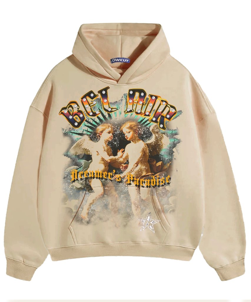 Belair Jumbo Crystal Hoodie Tan Wash