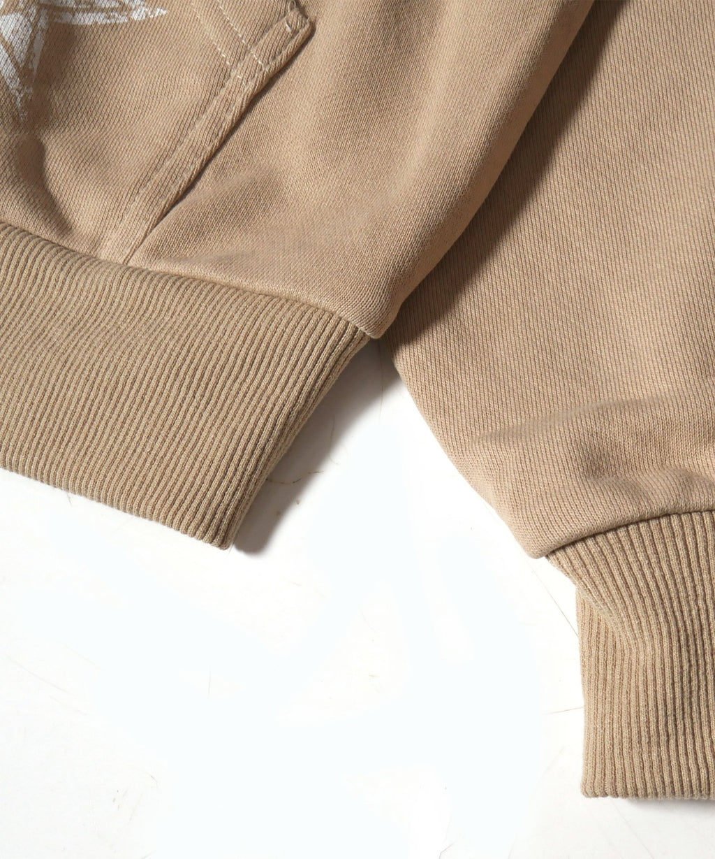 Belair Jumbo Crystal Hoodie Tan Wash
