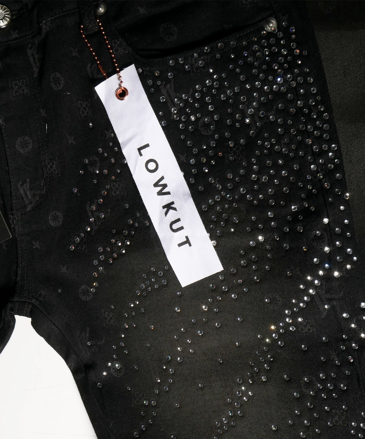 Monogram Splash Crystal Jeans Black