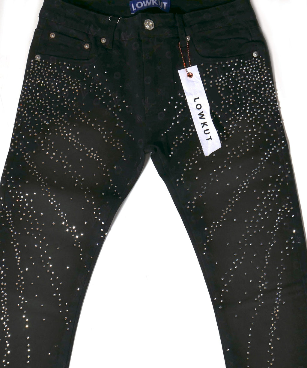 Monogram Splash Crystal Jeans Black