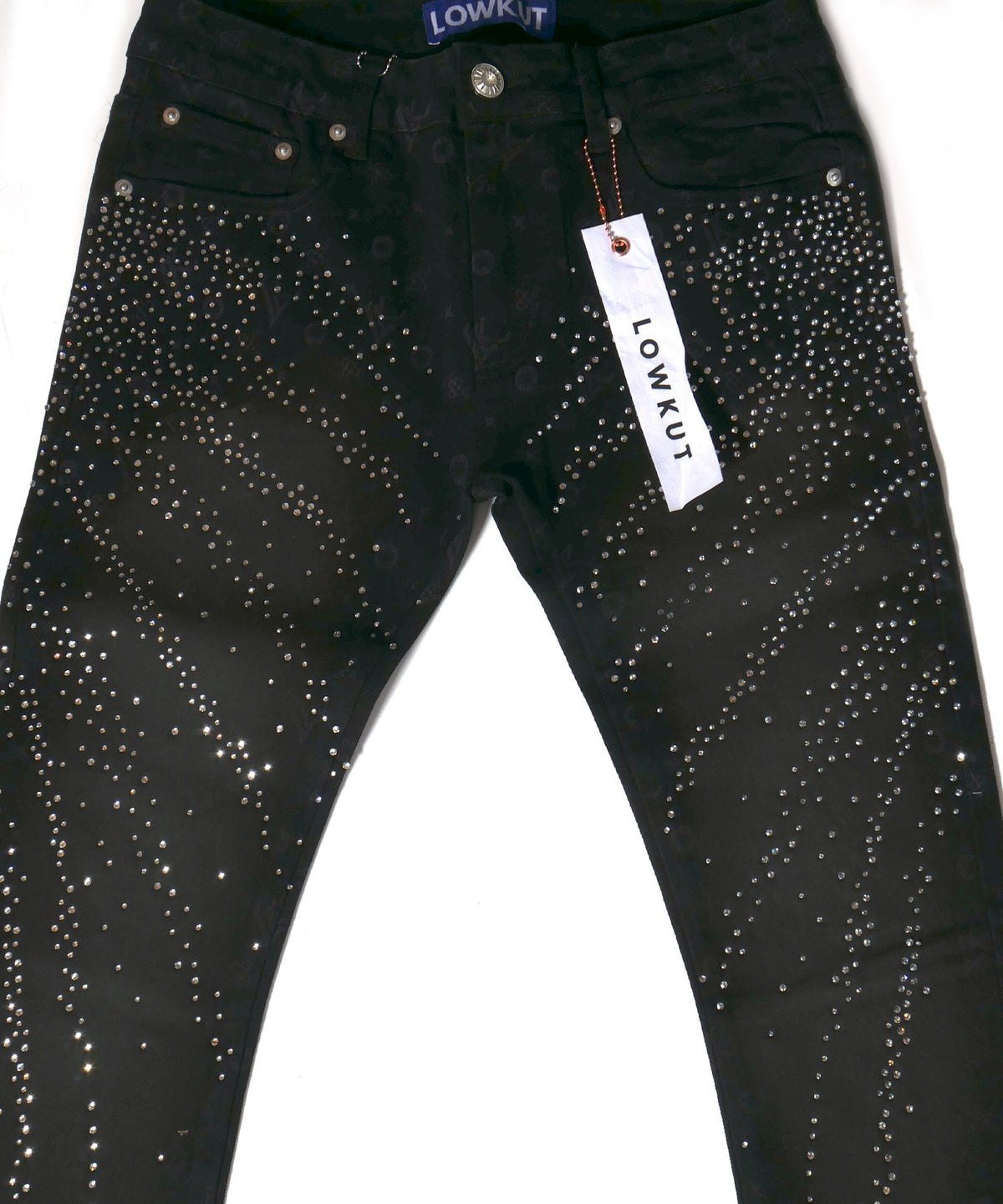 Monogram Splash Crystal Jeans Black