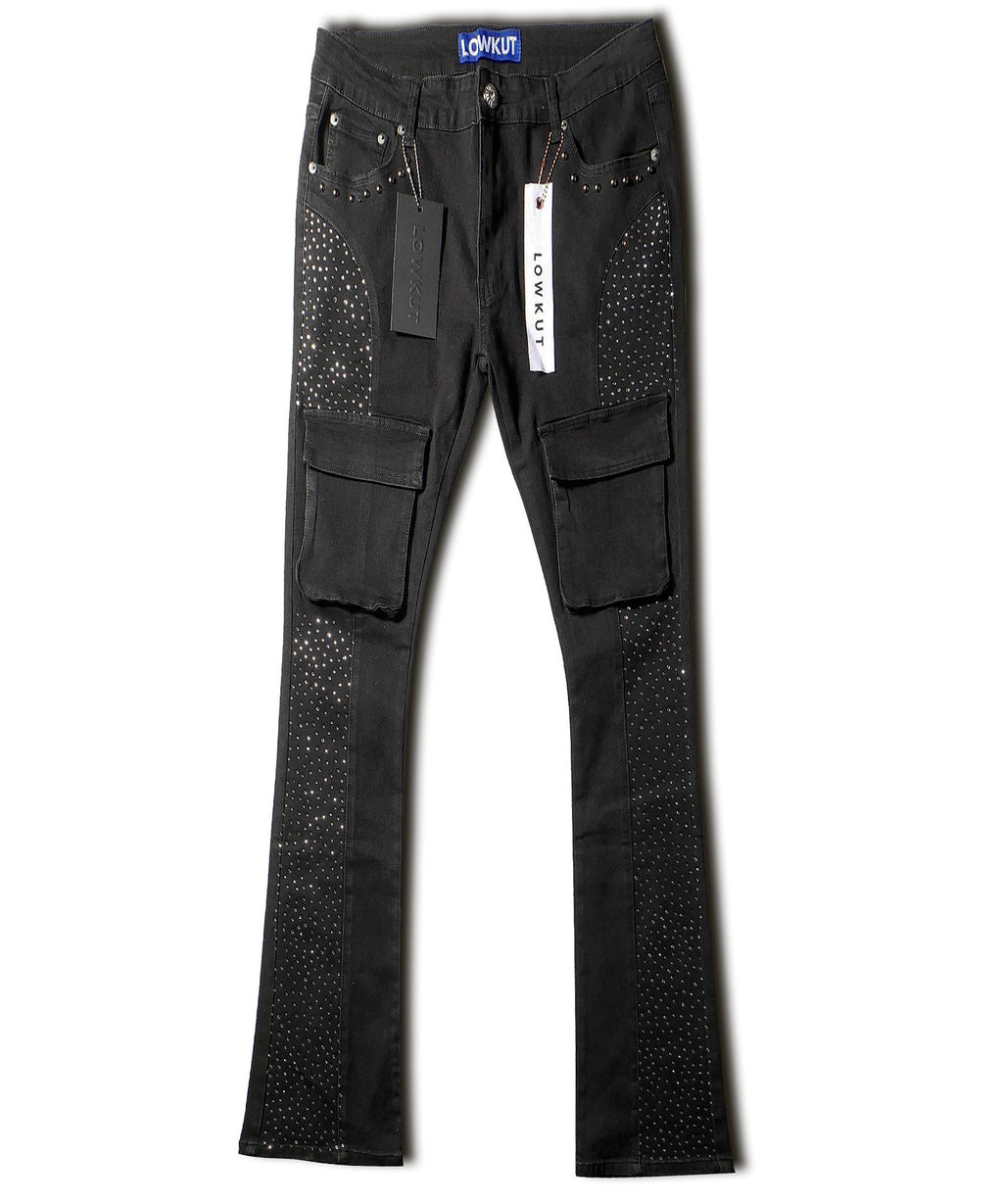Kargo Stud Crystal Jeans Black