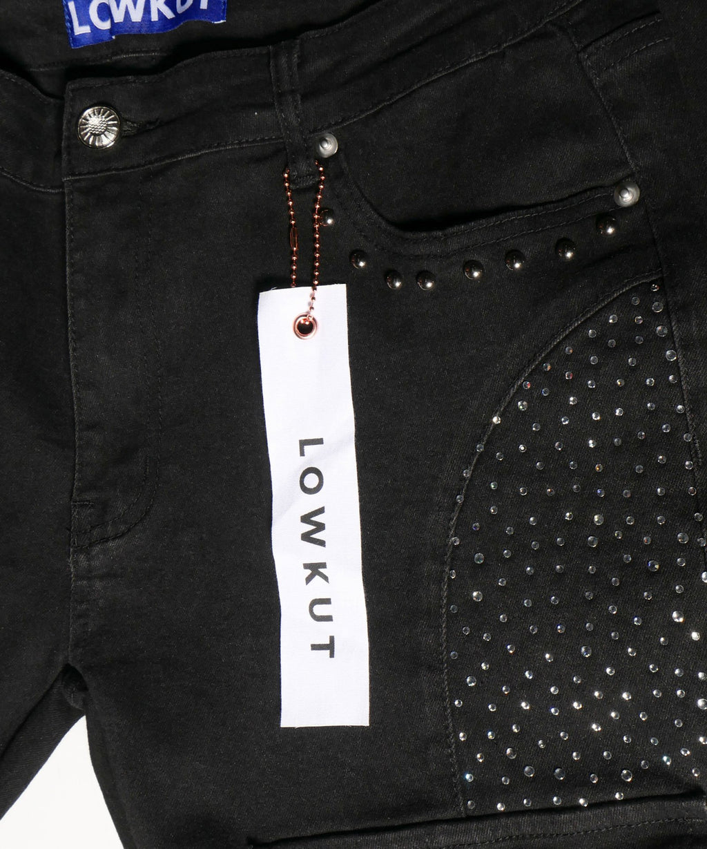 Kargo Stud Crystal Jeans Black