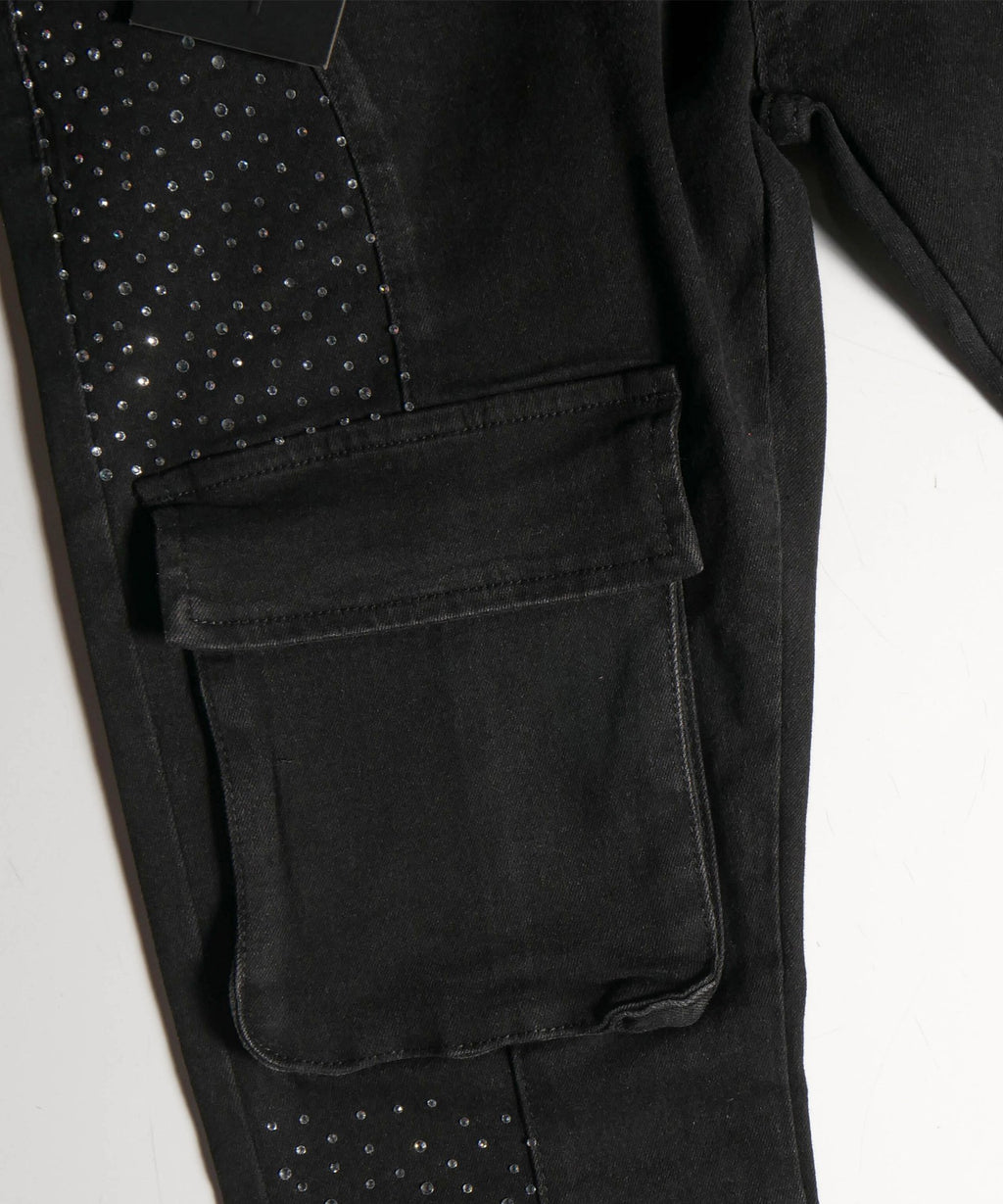 Kargo Stud Crystal Jeans Black