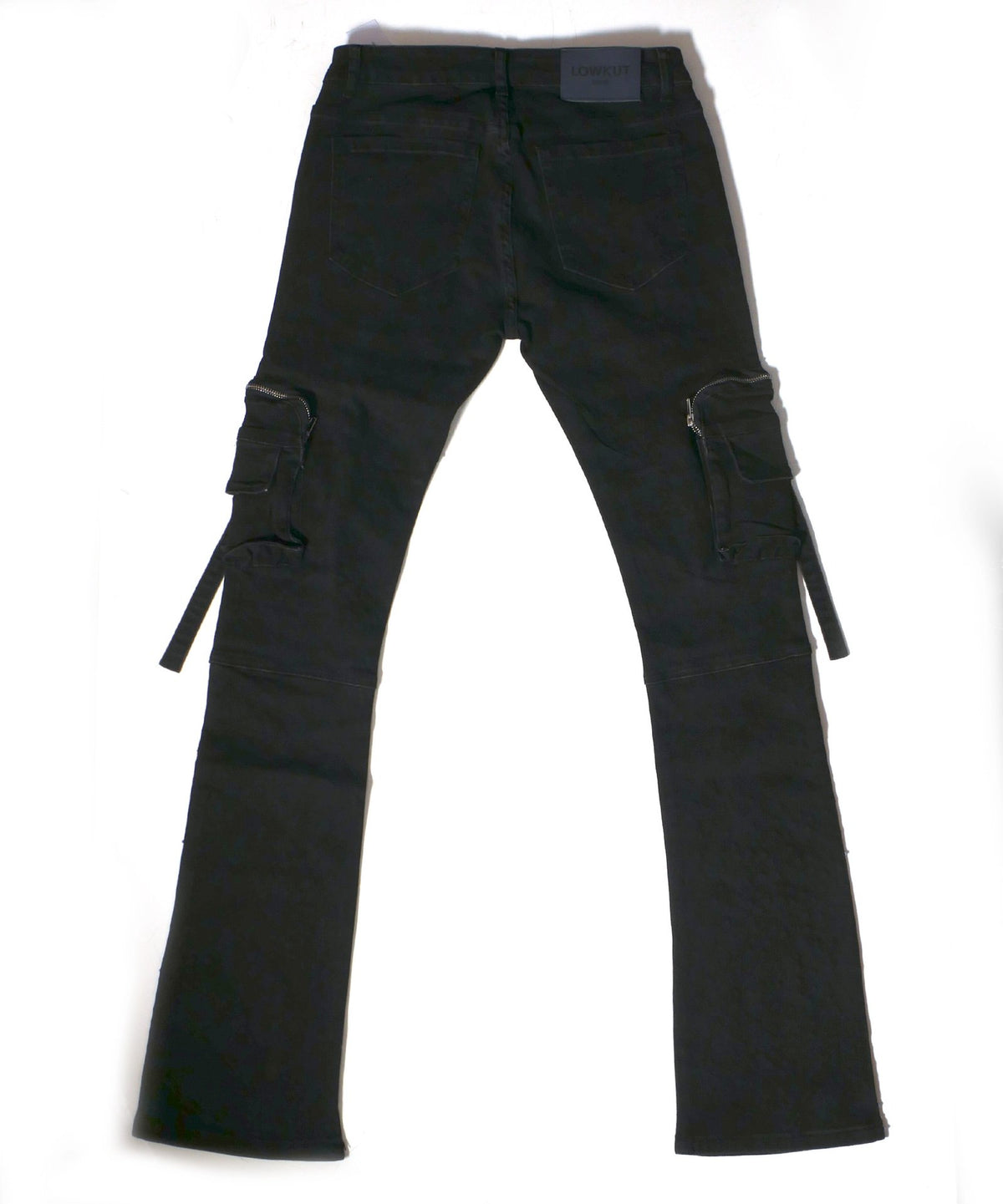 Zip Pockets Crystal Jeans Black