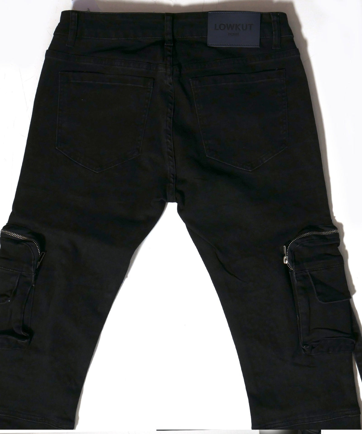 Zip Pockets Crystal Jeans Black