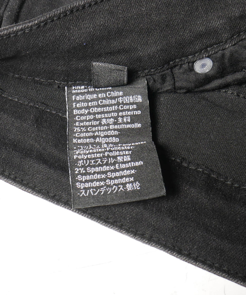 Zip Pockets Crystal Jeans Black