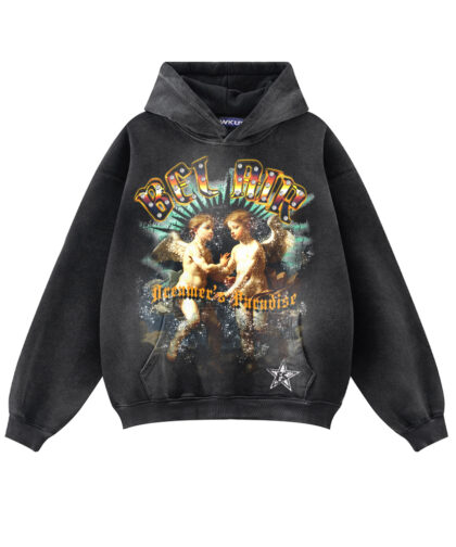 Belair Jumbo Crystal Hoodie Black Wash