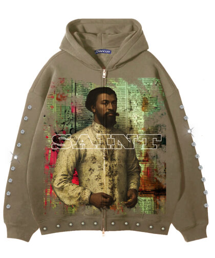 Saint Pearl Zipup Hoodie Tan