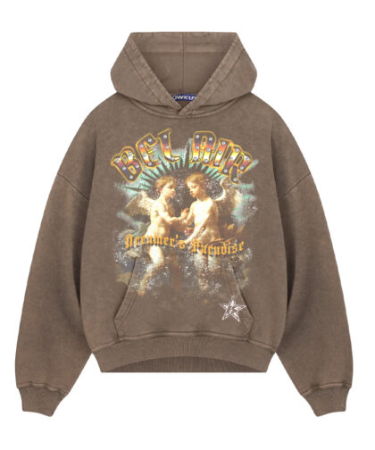 Belair Jumbo Crystal Hoodie Tan Wash