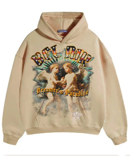 Belair Jumbo Crystal Hoodie Tan Wash