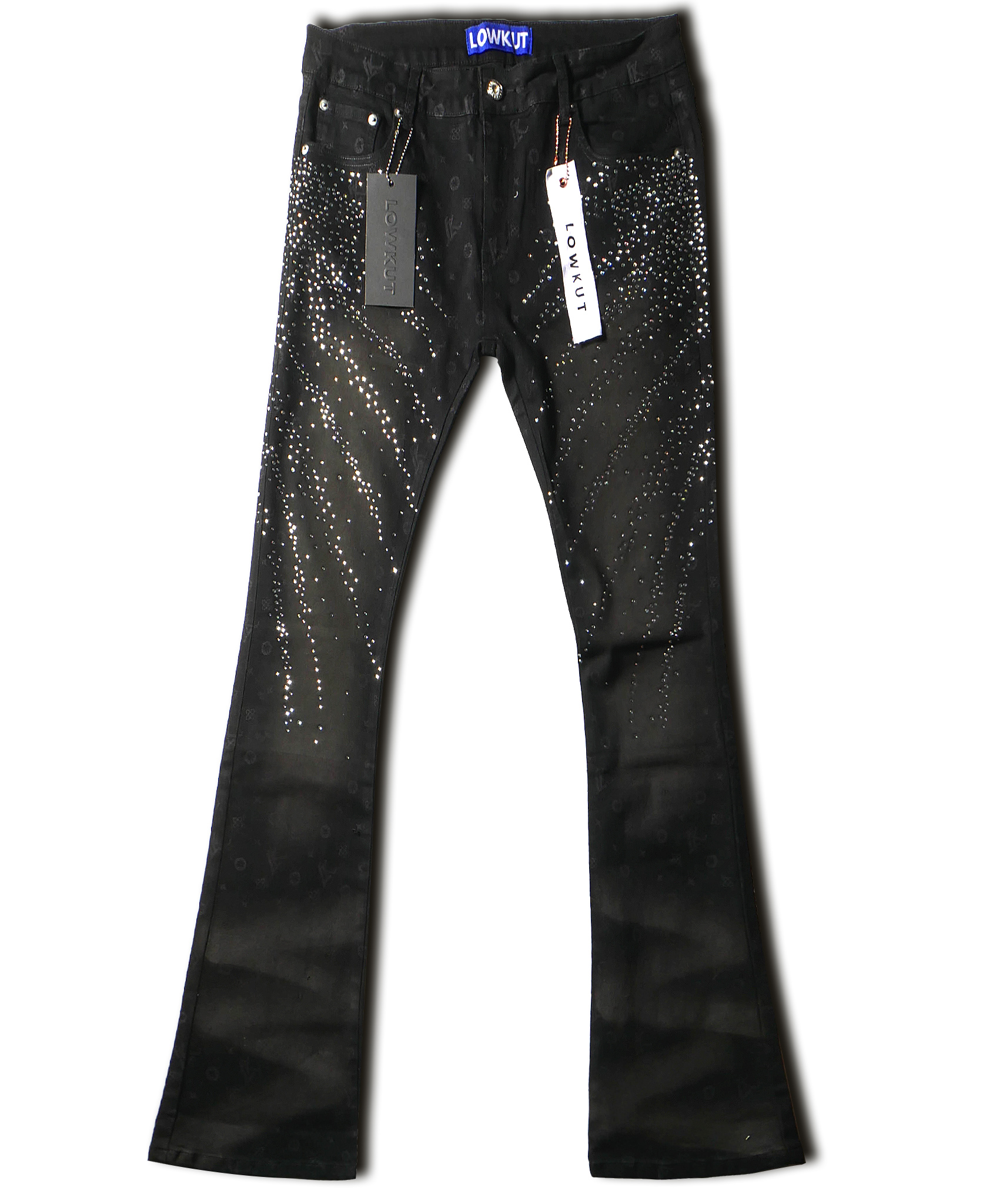 Monogram Splash Crystal Jeans Black
