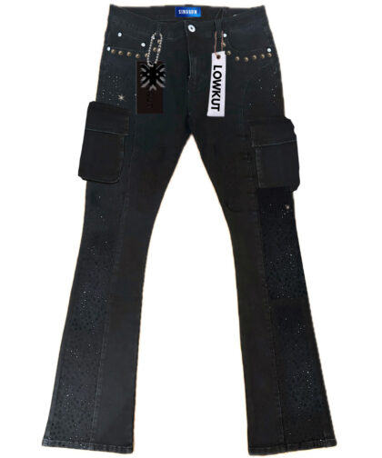 Kargo Stud Crystal Jeans Black