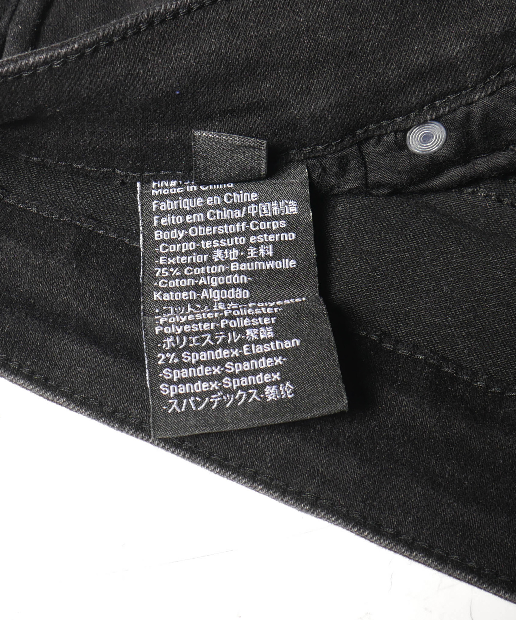 Zip Pockets Crystal Jeans Black - Image 6